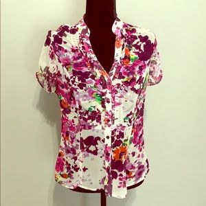 Short Sleeve Express Flower Blouse